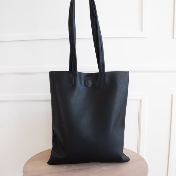 The Ava Genuine Leather Tote - Black - Picture 6 of 14